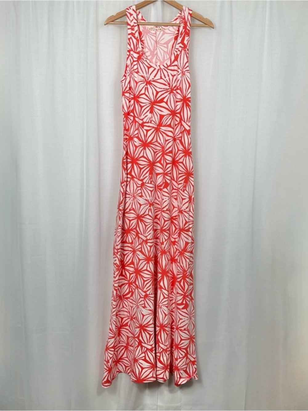 Alternative Racerback Maxi Dress Size M Geometric Floral Cotton Modal Beach Boho